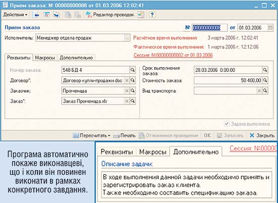 Программа автоматически покажет исполнителю, что и когда он должен сделать в рамках конкретной задачи